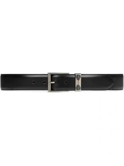 Gucci Leather Belt With Feline Head In Black