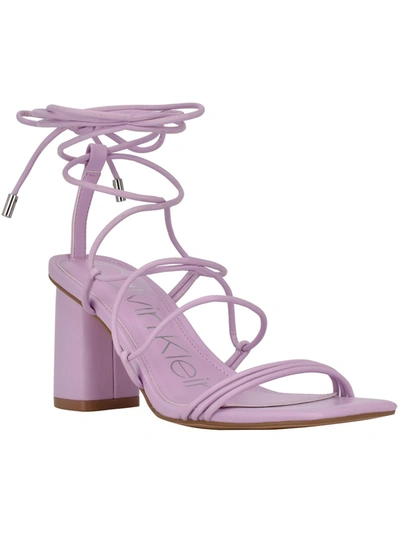 Calvin Klein Calista Womens Lace-up Strappy Heels In Purple