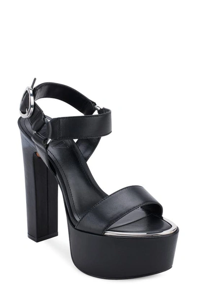 Dkny Shila Ankle Strap Platform Sandal In Black