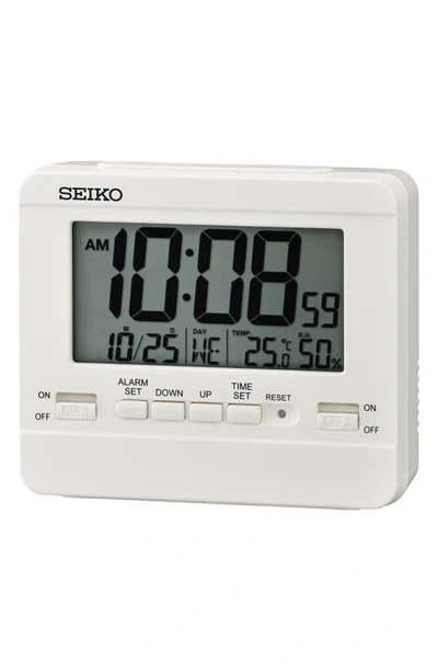 Seiko Everything Digital Alarm Clock In White