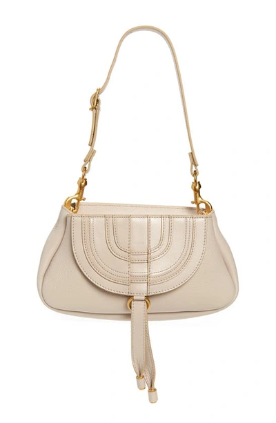 Chloé Small Marcie Leather Shoulder Bag In Beige