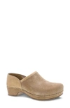 Dansko Brenna Clog In Sand Full Grain Suede