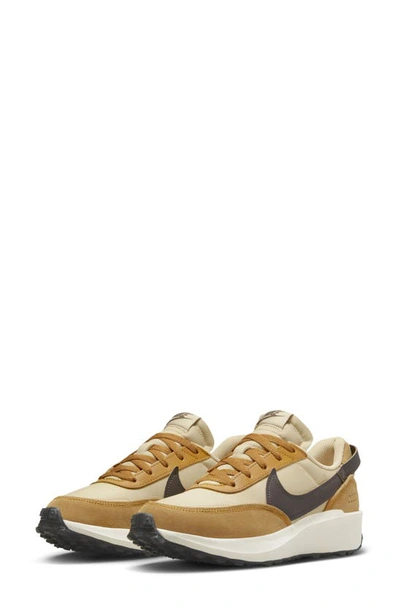 Nike Waffle Debut Sneaker In Sesame/ Desert/ Black/ Brown