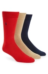 Polo Ralph Lauren Assorted 3-pack Supersoft Socks In Papri
