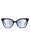 Kate Spade Everlee 50mm Blue Light Blocking Reading Glasses In Pattern Black/ Demo Lens