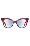 Kate Spade Everlee 50mm Blue Light Blocking Reading Glasses In Havana Plum/ Demo Lens