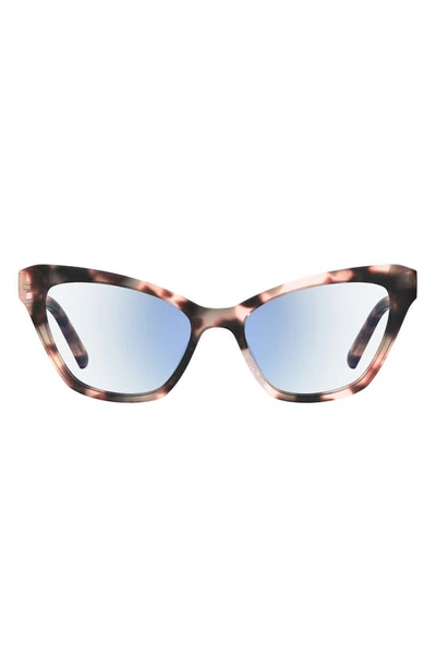 Kate Spade Gracelyn 54mm Blue Light Blocking Cat Eye Reading Glasses In Pink Havana/ Demo Lens