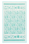 Moncler Tema 3 Allover Logo Beach Towel In Green