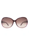 Ferragamo Salvatore  61mm Round Sunglasses In Purple Gradient