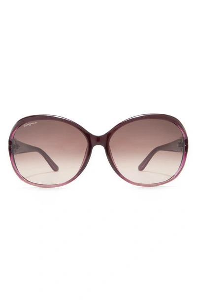 Ferragamo Salvatore  61mm Round Sunglasses In Purple Gradient