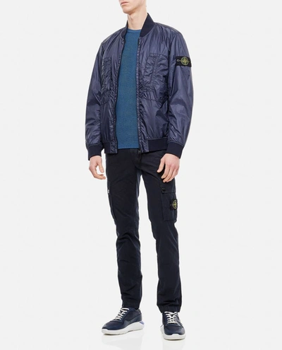 Stone Island Bomber Jacket In Blue