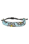 Ayounik Floral Beaded Friendship Bracelet In Blue