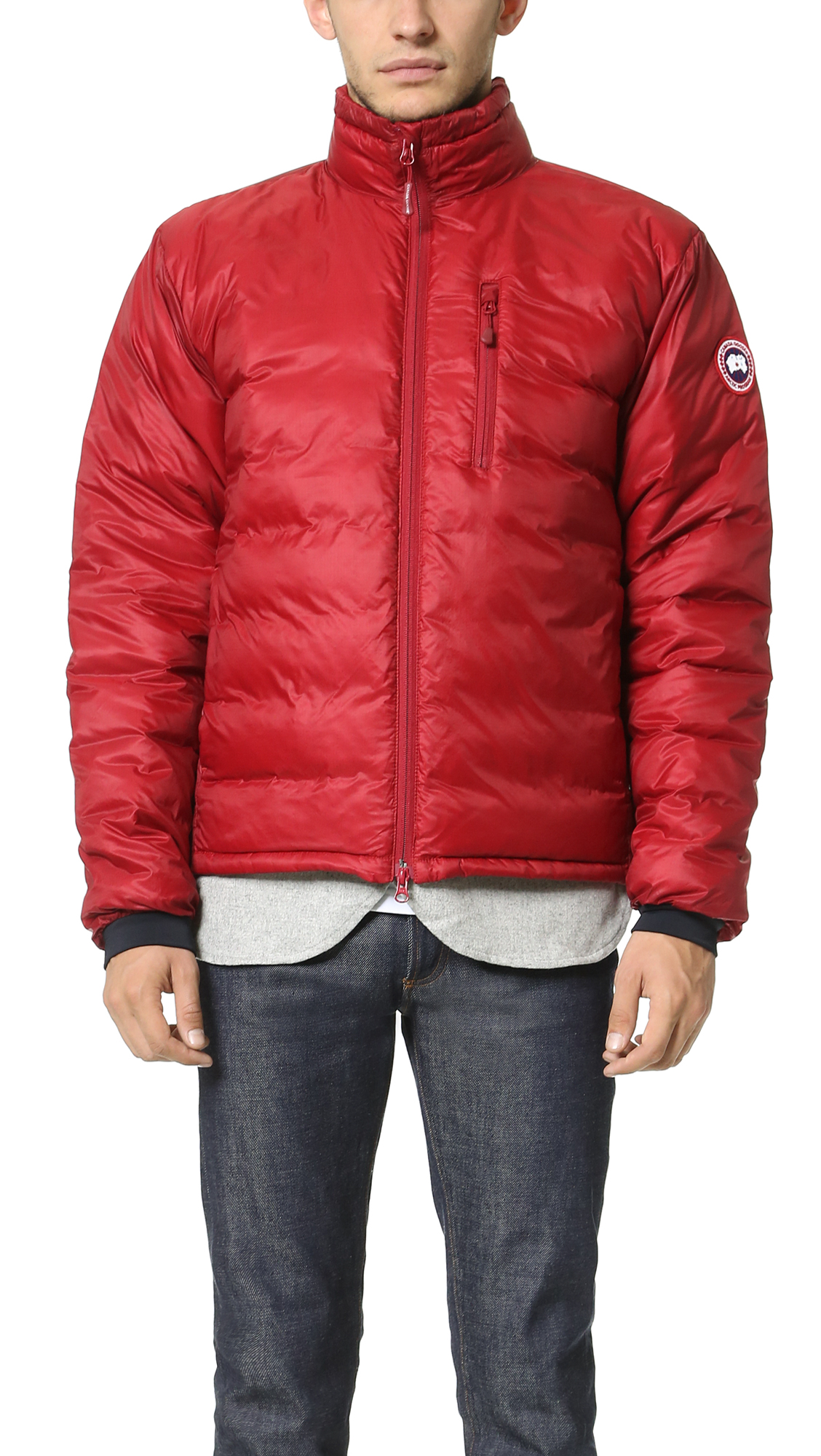 Canada Goose Lodge Hooded Down Jacket In Red | ModeSens