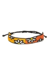 Ayounik Floral Beaded Friendship Bracelet In Multi Orange