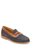 G.h. Bass & Co. 'larson - Weejuns' Penny Loafer In Navy/ Tan Canvas/ Leather