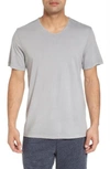 Daniel Buchler Peruvian Pima Cotton V-neck T-shirt In Grey