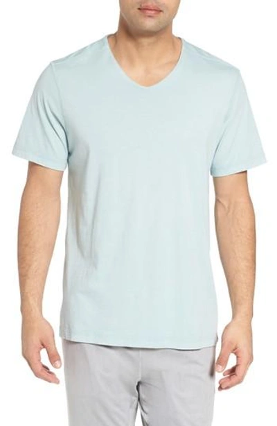 Daniel Buchler Peruvian Pima Cotton V-neck T-shirt In Morning Sky