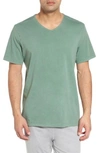 Daniel Buchler Peruvian Pima Cotton V-neck T-shirt In Moss