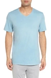Daniel Buchler Peruvian Pima Cotton V-neck T-shirt In Mystic Ocean