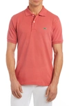 Lacoste Short Sleeve Pique Polo Shirt - Classic Fit In Sierra Red