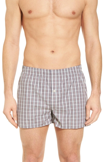 Hanro Fancy Cotton Boxers In Red Karo
