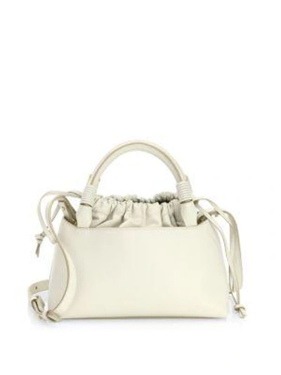 Carolina Santo Domingo Sirena Crossbody Leather Handbag In White