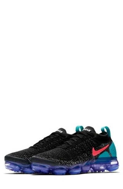 Nike Air Vapormax Flyknit 2 Running Shoe In Black/ Punch/ White/ Cactus