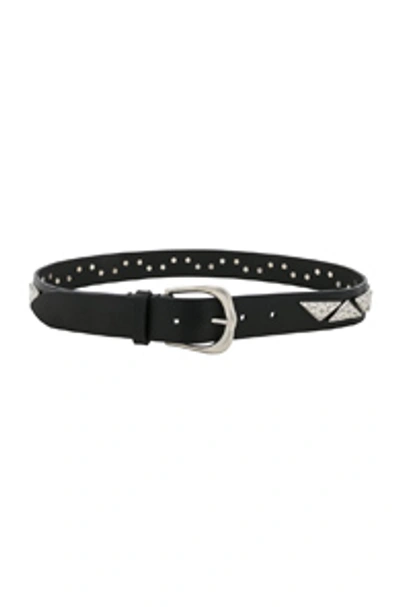 Isabel Marant Nyzo Studded Leather Waist Belt In Black