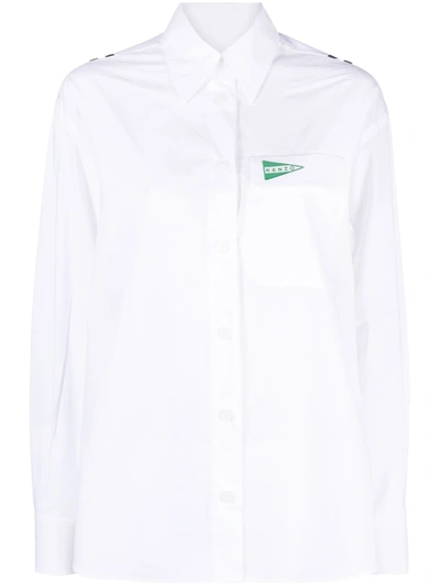 Kenzo Sailor Embroidered Shirt In White