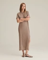Naadam Fancy Cashmere T-shirt Dress In Timber