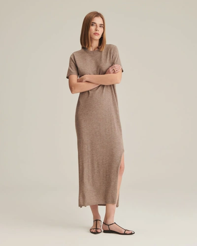 Naadam Fancy Cashmere T-shirt Dress In Timber
