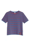 Kule The Modern Stripe Cotton Tee In Blue & Red