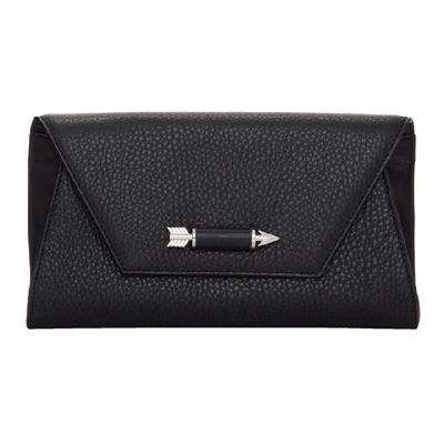 Mackage Flex Leather Envelope Clutch In Black/nicke