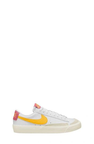Nike Kids' Blazer Low '77 Low Top Sneaker In White/ Gold/ Sail/ Orange