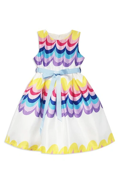 Joe-ella Kids' Rainbow Love Tie Waist Dress In White