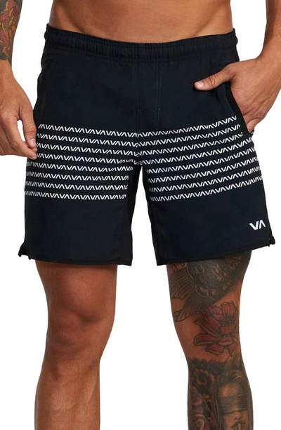 Rvca Yogger Stretch Athletic Shorts In Black