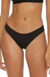 Becca Modern Edge Ribbed Hipster Bikini Bottoms In Black