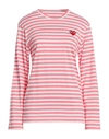 Comme Des Garçons Play Woman T-shirt Pink Size S Cotton In Red