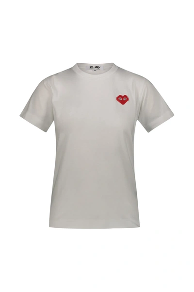 Comme Des Garçons Play Comme Des Garcons Play T-shirts And Polos In <p>comme Des Garçons White T-shirt In Cotton With Stitched Logo