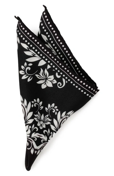 Cufflinks, Inc Bandana Print Silk Pocket Square In Black