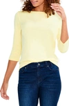Nic + Zoe Boat Neck Cotton Blend T-shirt In Chamomile