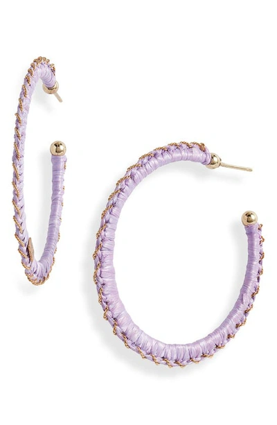 Gas Bijoux Belo Raffia Hoop Earrings In Purple