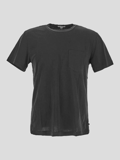 James Perse Black T-shirt In <p> T-shirt In Black Cotton With Front Chest Pocket