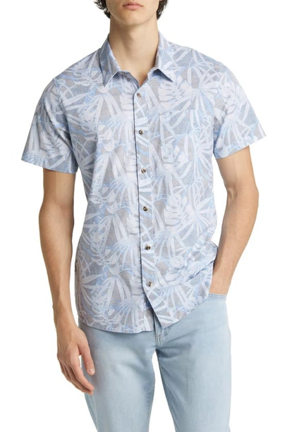 Travismathew Doldroms Short Sleeve Button-up Shirt In Sleet