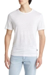 Hugo Boss Tiburt Slub Linen T-shirt In White