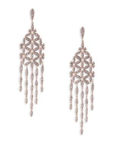 Adriana Orsini Pav&eacute; Floral Chandlier Drop Earrings In Silver