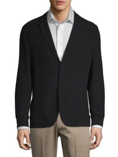 Emporio Armani Knit Bottom Jersey Jacket In Black