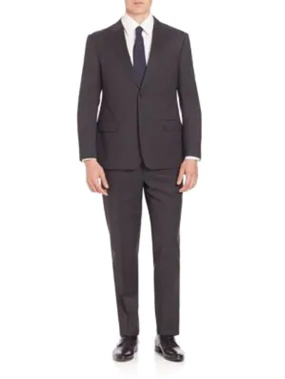 Giorgio Armani Classic-fit Solid Wool Suit In Grey