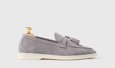 Scarosso Tassel-detail Suede Loafers In Grey