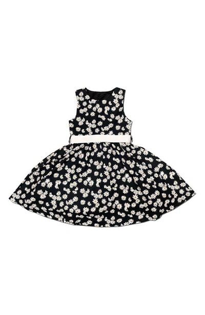 Joe-ella Kids' Daisy Print Dress In Black